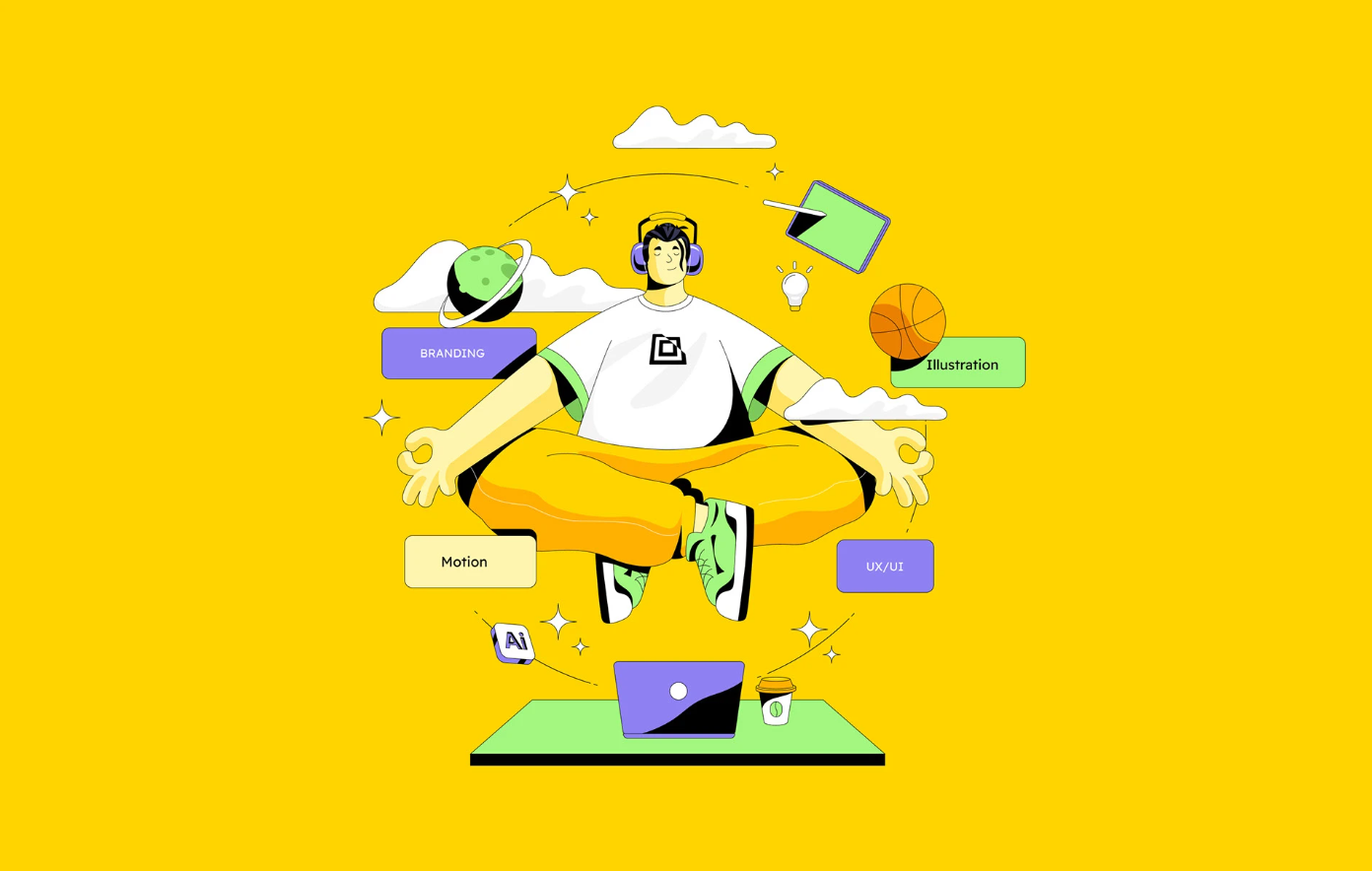 Creative meditation illustration